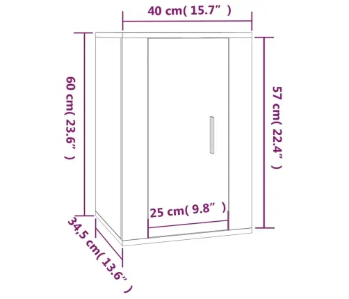 Seinale Kinnitatav Telerikapp, Must, 40X34,5X60 Cm