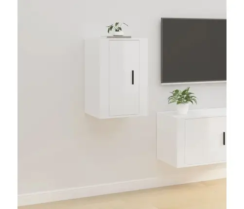 Sienas Tv Skapīši, 2 Gab., Spīdīgi Balti, 40X34,5X60 Cm Vidaxl