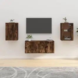 Sienas Tv Skapīši, 2 Gab., Kvēpināta Ozolkoka, 40X34,5X60 Cm Vidaxl