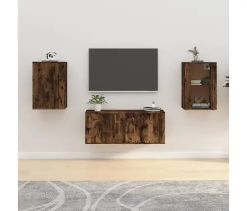 Sienas Tv Skapīši, 2 Gab., Kvēpināta Ozolkoka, 40X34,5X60 Cm Vidaxl