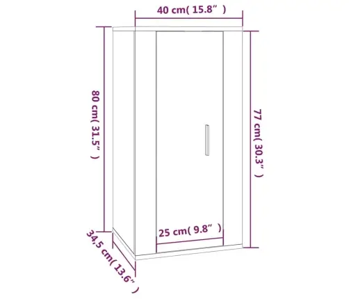 Seinale Kinnitatav Telerikapp, Must, 40X34,5X80 Cm