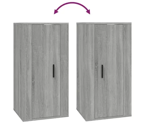 Sienas Tv Skapītis, Pelēcīga Ozolkoka, 40X34,5X80 Cm Vidaxl