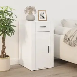 Galda Skapītis, Spīdīgi Balts, 40X49X75 Cm, Inženierijas Koks Vidaxl