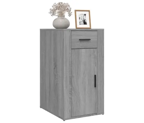 Galda Skapītis Uz Riteņiem, Pelēcīga Ozolkoka, 40X49X75 Cm Vidaxl