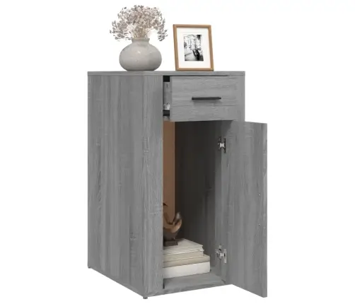 Galda Skapītis Uz Riteņiem, Pelēcīga Ozolkoka, 40X49X75 Cm Vidaxl