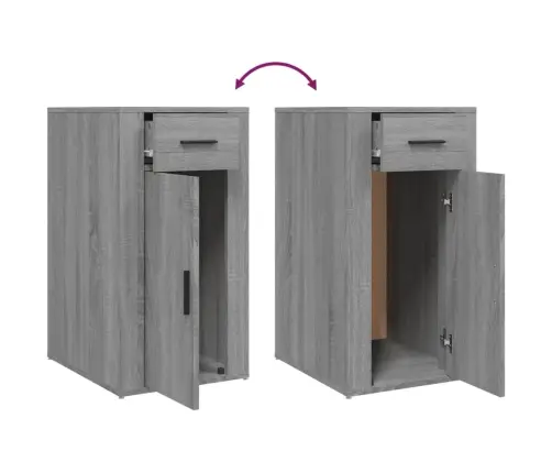 Galda Skapītis Uz Riteņiem, Pelēcīga Ozolkoka, 40X49X75 Cm Vidaxl