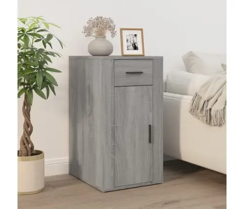 Galda Skapītis Uz Riteņiem, Pelēcīga Ozolkoka, 40X49X75 Cm Vidaxl