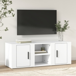 Tv Skapītis, Balts, 100X31,5X35 Cm, Inženierijas Koks Vidaxl