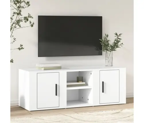 Tv Skapītis, Balts, 100X31,5X35 Cm, Inženierijas Koks Vidaxl