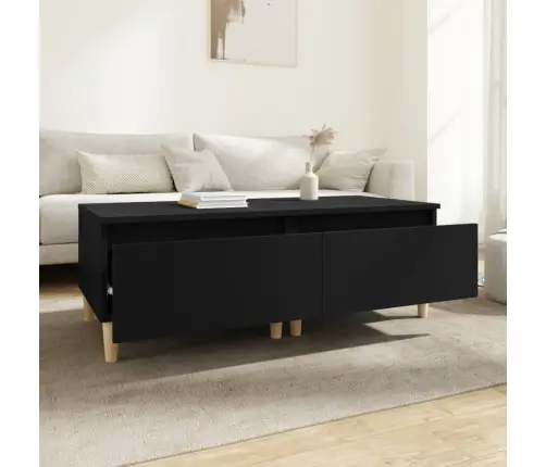 Šoniniai Staliukai, 2Vnt., Juodi, 50X46X35cm Apdirbta Mediena