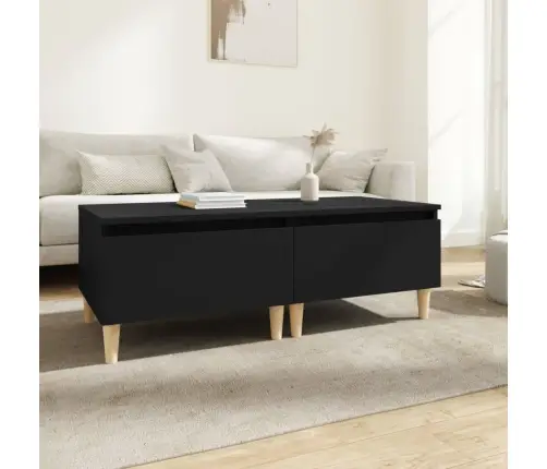 Šoniniai Staliukai, 2Vnt., Juodi, 50X46X35cm Apdirbta Mediena