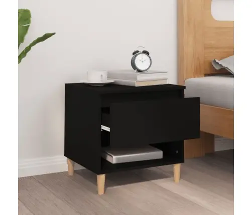 Naktsgaldiņš, Melns, 50X46X50 Cm, Inženierijas Koks Vidaxl