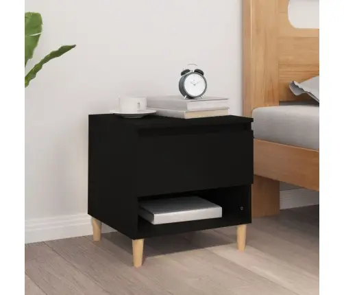 Naktsgaldiņš, Melns, 50X46X50 Cm, Inženierijas Koks Vidaxl