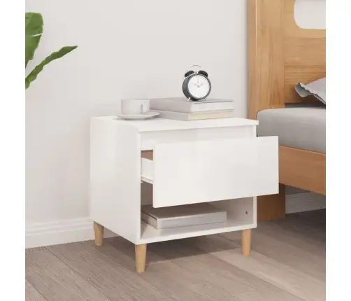 Öökapp, Kõrgläikega Valge, 50 X 46 X 50 cm Tehispuit