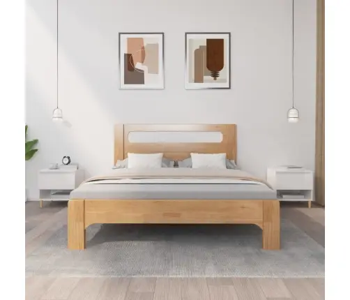 Naktiniai Staliukai, 2Vnt., Balti, 50X46X50cm Mediena, Blizgūs