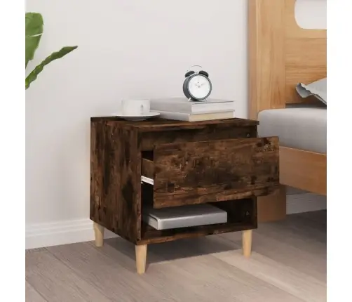 Naktsgaldiņš, Kvēpināta Ozolkoka, 50X46X50Cm, Inženierijas Koks Vidaxl