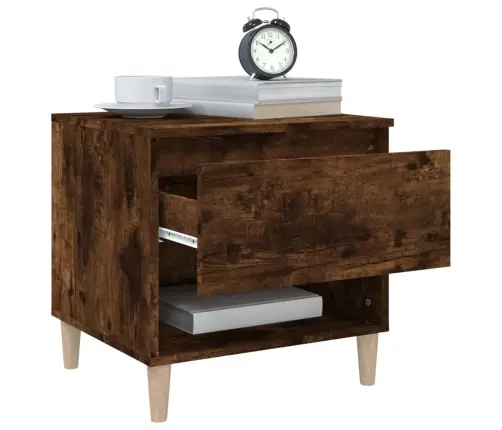 Naktsgaldiņš, Kvēpināta Ozolkoka, 50X46X50Cm, Inženierijas Koks Vidaxl