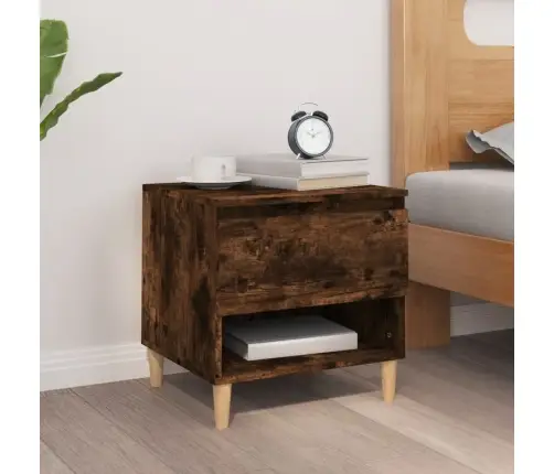 Naktsgaldiņš, Kvēpināta Ozolkoka, 50X46X50Cm, Inženierijas Koks Vidaxl