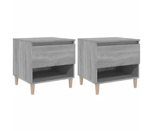 Naktsgaldiņi, 2 Gab., Pelēka Ozolkoka, 50X46X50 Cm, Inženierijas Koks