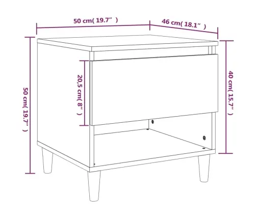 Naktsgaldiņi, 2 Gab., Pelēka Ozolkoka, 50X46X50 Cm, Inženierijas Koks