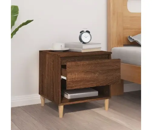 Naktsgaldiņš, Brūna Ozolkoka, 50X46X50 Cm, Inženierijas Koks Vidaxl
