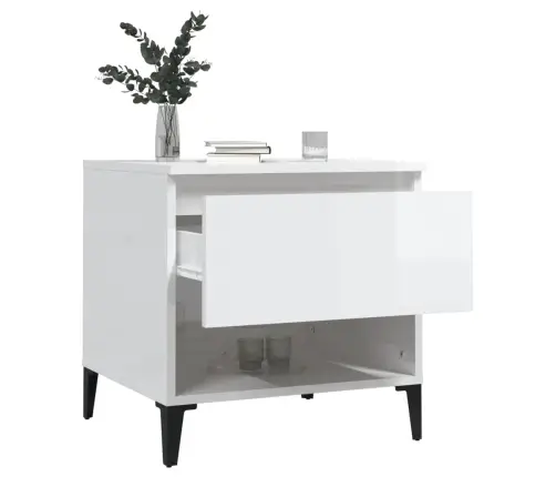 Galdiņš, Spīdīgi Balta, 50X46X50 Cm, Inženierijas Koks Vidaxl