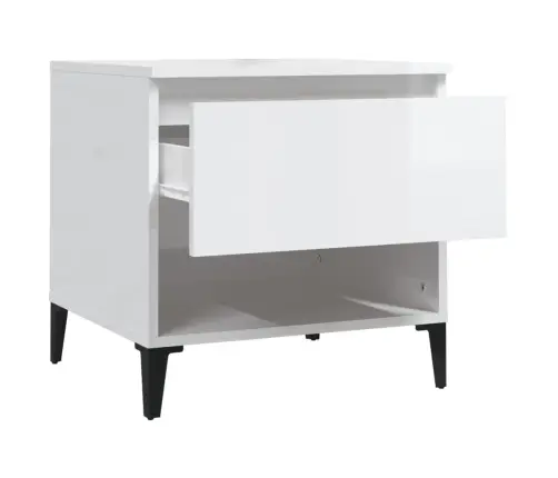 Galdiņš, Spīdīgi Balta, 50X46X50 Cm, Inženierijas Koks Vidaxl