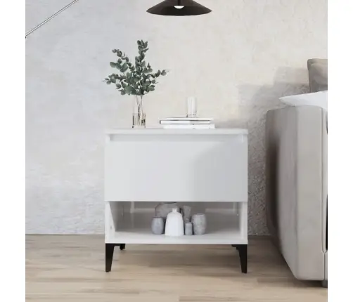 Galdiņš, Spīdīgi Balta, 50X46X50 Cm, Inženierijas Koks Vidaxl