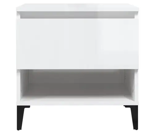 Galdiņi, 2 Gab.,Spīdīgi Balta, 50X46X50 Cm, Inženierijas Koks Vidaxl