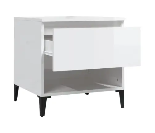 Galdiņi, 2 Gab.,Spīdīgi Balta, 50X46X50 Cm, Inženierijas Koks Vidaxl