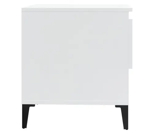 Galdiņi, 2 Gab.,Spīdīgi Balta, 50X46X50 Cm, Inženierijas Koks Vidaxl