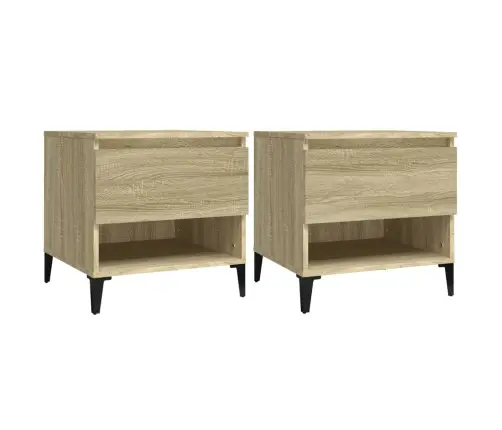 Galdiņi, 2 Gab., Sonomas Ozolkoka, 50X46X50 Cm Vidaxl