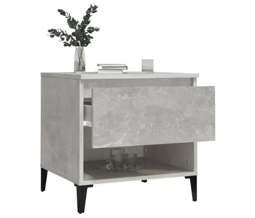Šoninis Staliukas, Betono Pilkas, 50X46X50cm Apdirbta Mediena Šoninis Staliukas, Betono Pilkas, 50X46X50cm Apdirbta Mediena