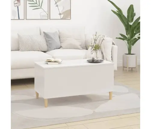 Kafijas Galdiņš, Balts, 90X44,5X45 Cm, Inženierijas Koks Vidaxl