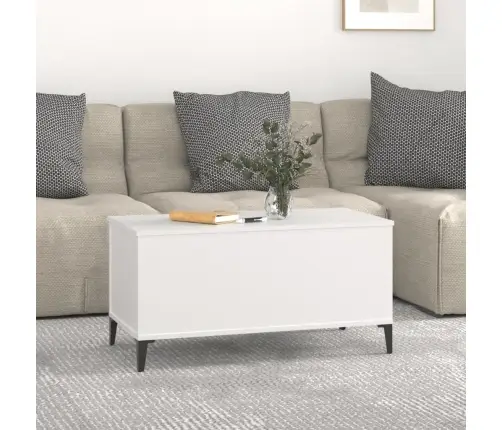 Kafijas Galdiņš, Balts, 90X44,5X45 Cm, Inženierijas Koks Vidaxl
