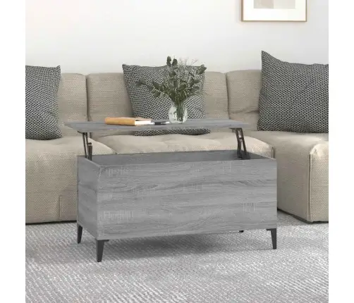 Kafijas Galdiņš, Pelēcīgs, 90X44,5X45 Cm, Inženierijas Koks Vidaxl Kafijas Galdiņš, Pelēcīgs, 90X44,5X45 Cm, Inženierijas Koks Vidaxl