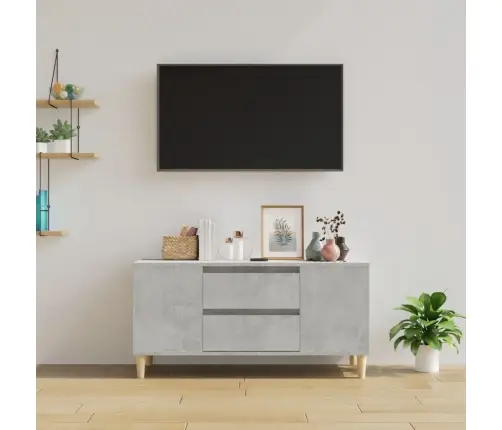 Tv Skapītis, Betona Pelēks, 102X44,5X50 Cm, Inženierijas Koks Vidaxl