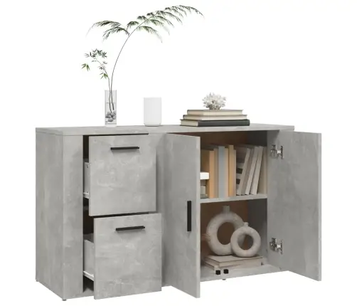 Šoninė Spintelė, Betono Pilka, 100X33X59,5cm Apdirbta Mediena Šoninė Spintelė, Betono Pilka, 100X33X59,5cm Apdirbta Mediena