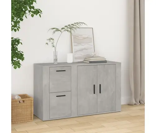 Šoninė Spintelė, Betono Pilka, 100X33X59,5cm Apdirbta Mediena Šoninė Spintelė, Betono Pilka, 100X33X59,5cm Apdirbta Mediena