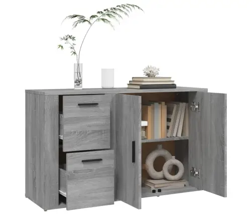 Kumode, Pelēcīga Ozolkoka, 100X33X59,5 Cm, Inženierijas Koks Vidaxl Kumode, Pelēcīga Ozolkoka, 100X33X59,5 Cm, Inženierijas Koks Vidaxl