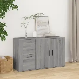 Kumode, Pelēcīga Ozolkoka, 100X33X59,5 Cm, Inženierijas Koks Vidaxl