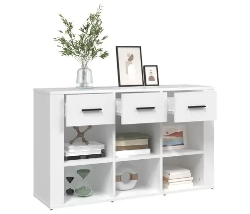 Kumode, Balta, 100X30X59,5 Cm, Inženierijas Koks Vidaxl