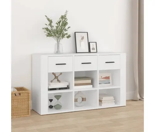 Kumode, Balta, 100X30X59,5 Cm, Inženierijas Koks Vidaxl