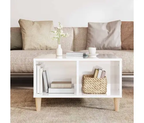 Kohvilaud, Kõrgläikega Valge, 60 X 50 X 36,5 cm Tehispuit