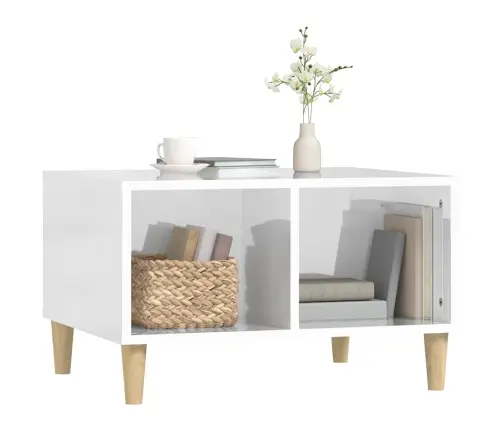 Kohvilaud, Kõrgläikega Valge, 60 X 50 X 36,5 cm Tehispuit