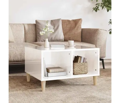 Kohvilaud, Kõrgläikega Valge, 60 X 50 X 36,5 cm Tehispuit