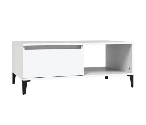 Kafijas Galdiņš, Balts, 90X50X36,5 Cm, Inženierijas Koks Vidaxl