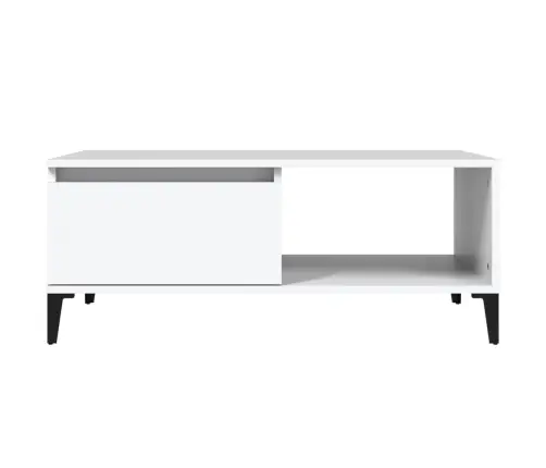 Kafijas Galdiņš, Balts, 90X50X36,5 Cm, Inženierijas Koks Vidaxl