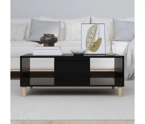 Kavos Staliukas, Juodas, 90X50X36,5cm Apdirbta Mediena