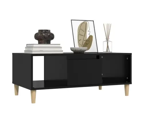 Kavos Staliukas, Juodas, 90X50X36,5cm Apdirbta Mediena